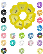 Large Weekly Pill Organizer,7 Day Cute Heart Pill Organizer,Weekly Container for Fish Oil/Medicine/Supplements (Yellow1)