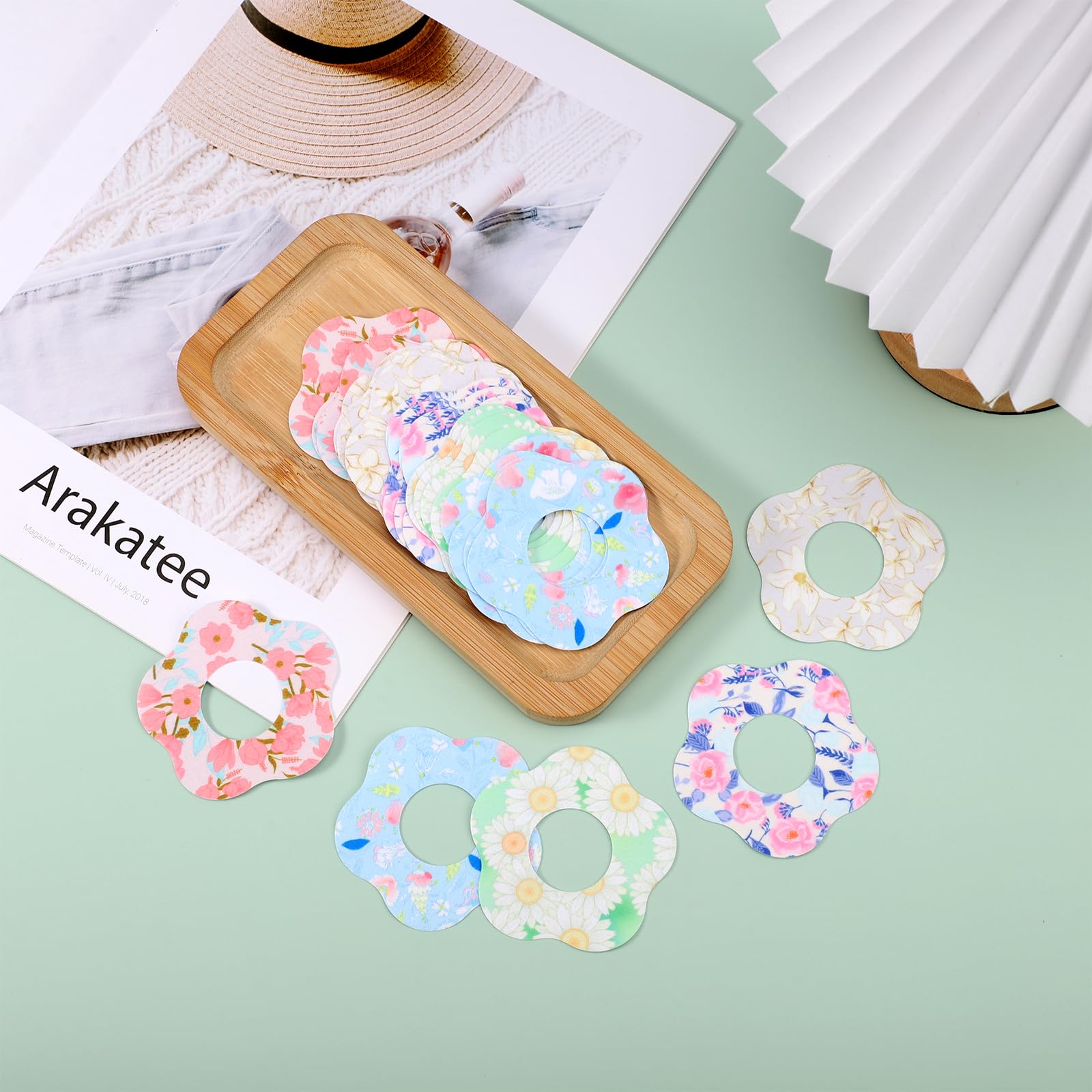 25pcs Flower Theme Adhesive Patches for Libre 2, Breathable Flower Sensor Covers CGM Overpatches Waterproof Sweatproof Monitor S