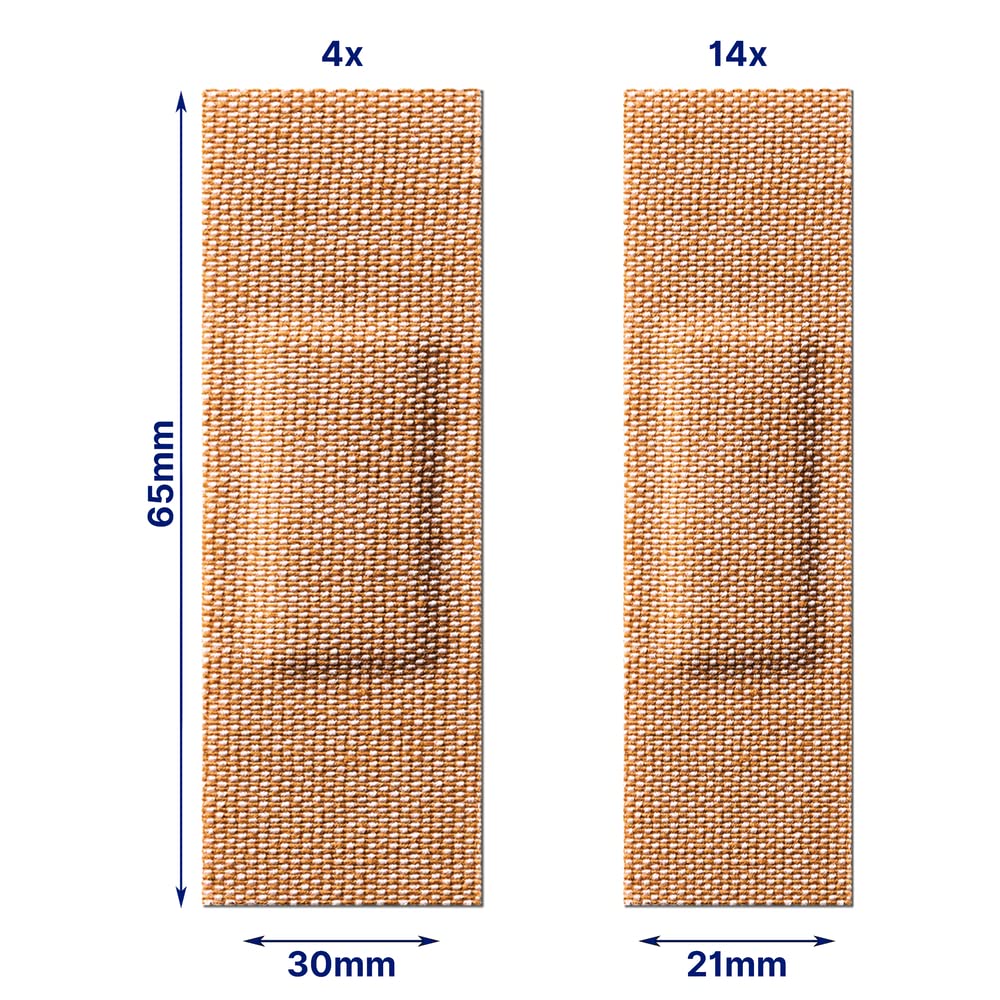 Elastoplast 18s Waterproof Fabric Plaster Strips (Pack of 10 = Total 180), Large Pack of Fabric Plasters, Breathable Plasters, P