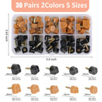 YEHAM 30 Pairs Womens High Heel Shoes Replacement Tips Pin, Round and Square Heel Repair Caps for Repairing Shoes
