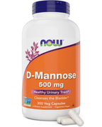 Now D-Mannose 500 mg, 300 Capsules - Vegan, Non GMO Supplement for Women and Men - Supports Healthy Urinary Tract, Cleanses The 