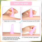 Nuanchu 4 Pieces Facial Cupping Massage Cups & Gua Sha Boards Set, 2 Pcs Gua Sha Massage Tool Facial Tool Heart Shape Guasha Scr