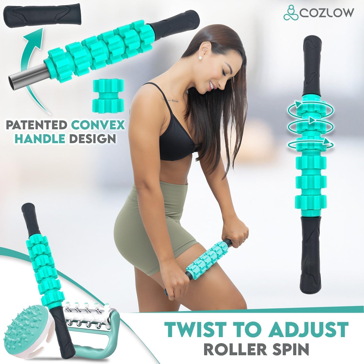 3-in-1 Fascia Roller Kit, Helps Reduce The Appearance of Cellulite, Helps Increase Circulation & Firms Skin, Fascia Massagers fo