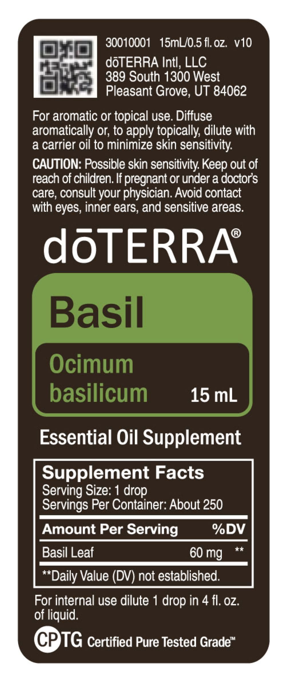 doTERRA - Basil Essential Oil - 15 mL