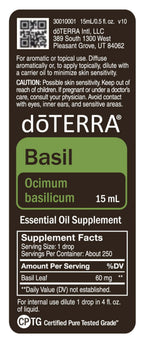 doTERRA - Basil Essential Oil - 15 mL