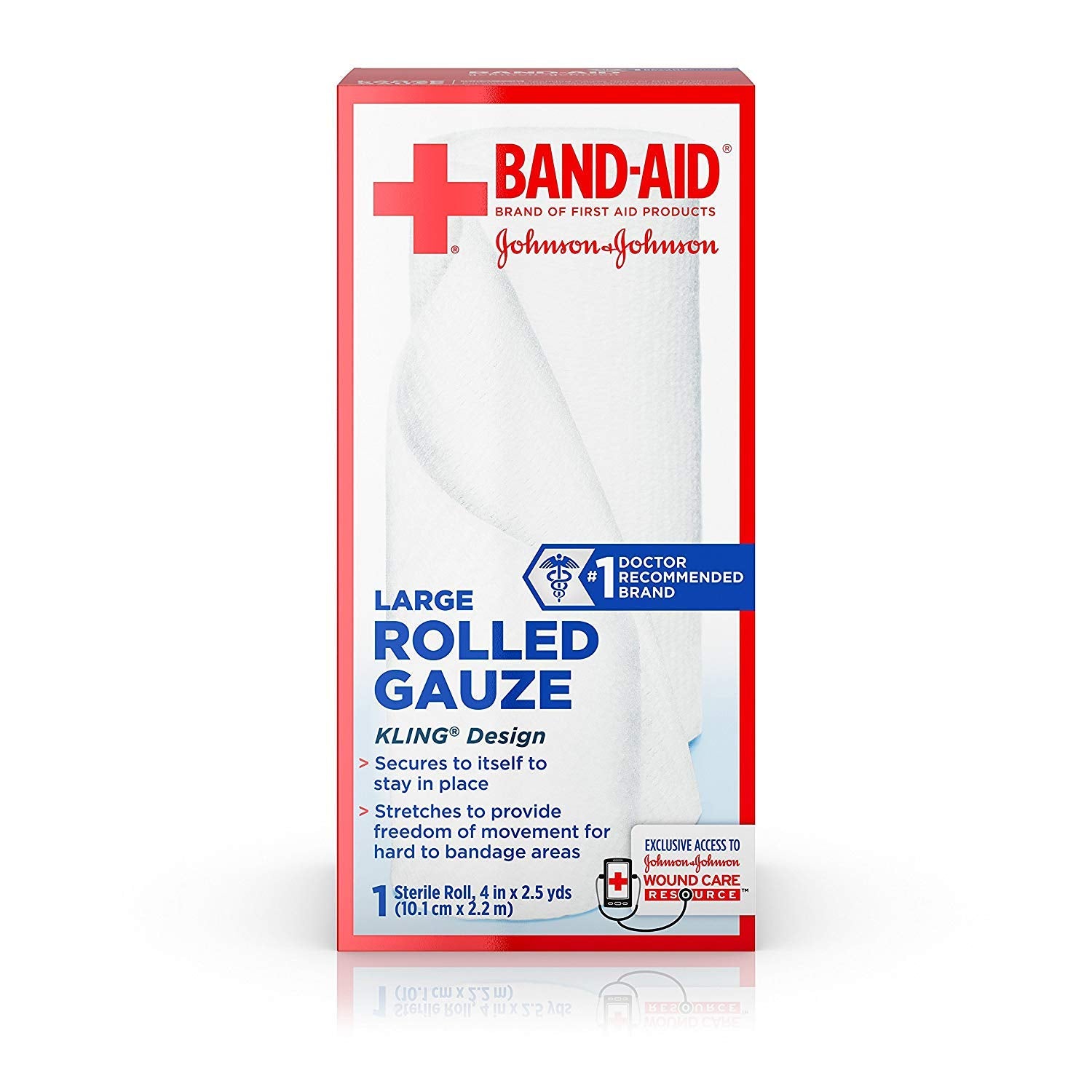 Johnson & Johnson Red Cross First Aid Rolled Gauze 4 - Each, Pack of 2