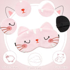 Cute Eye Mask for Sleeping 3 Pieces Cartoon Dog Face Eye Cover Funny Animal Cat Sleeping Mask Soft Lightweight Night Sleep Eye M