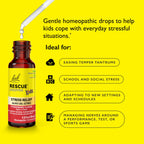 Bach RESCUE Kids Dropper, Natural Strawberry Flavor, Stress Relief for Children, Calming Aid, Homeopathic, Flower Essences, 10mL