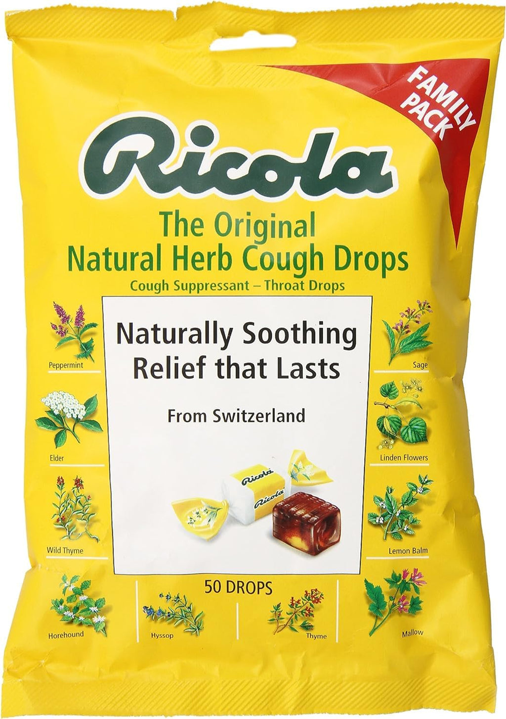 Ricola Natural Herb Cough Drops 50 Each (Pack of 3)