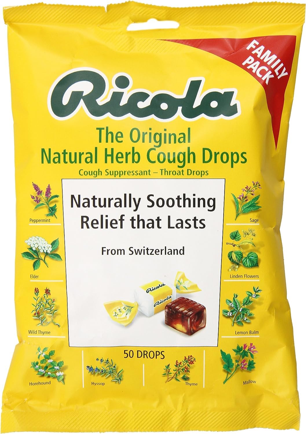 Ricola Natural Herb Cough Drops 50 Each (Pack of 3)