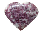 Lepidolite Crystal Heart Palm Stone - Pocket Massage Worry Stone for Natural Body Chakra Balancing, Reiki Healing and Crystal Gr