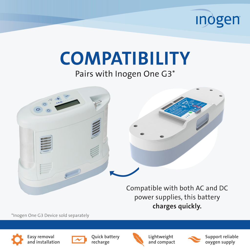 Inogen One G3 Extended (16-cell) Battery - Portable Replacement Battery - for the Inogen One G3-2.3 lb. and 8.75 x 3.0 x 1.98 in