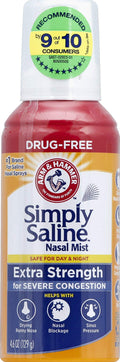 Simply Saline Adult Nasal Mist, Allergy & Sinus Relief, Extra Strength, 4.6 Fl Oz,Multi Color