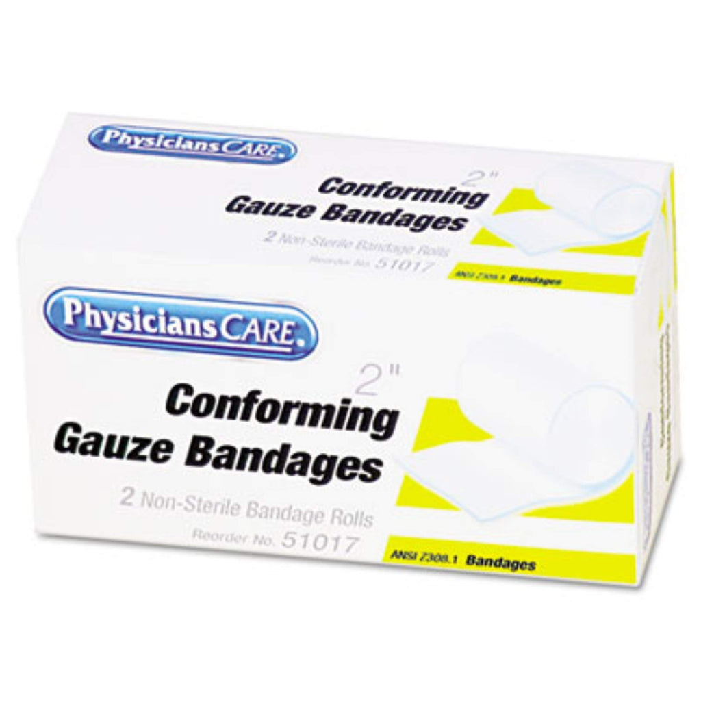 PhysiciansCare by First Aid Only PhysiciansCare 51017 First Aid Conforming Gauze Bandage 2-Inch wide 2 Rolls/Box