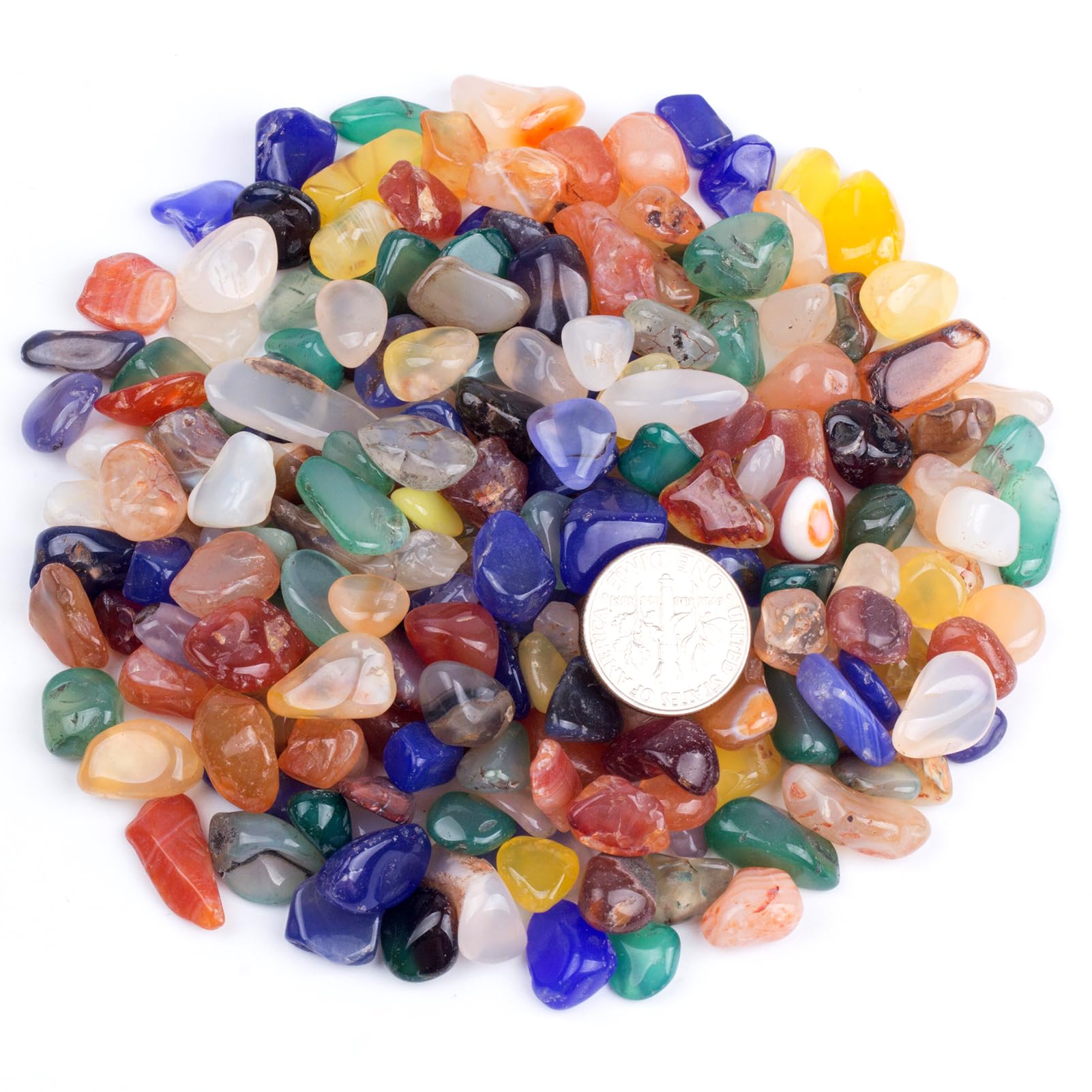 ZenQ 1 lb Gold Sandstone Tumbled Stone Chips Crushed Crystal Quartz Pieces
