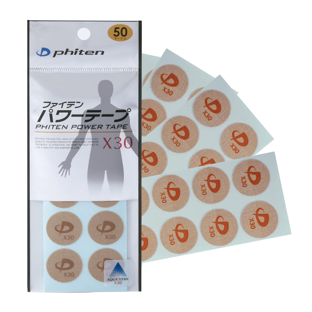 Phiten X30 Titanium Power Tape Discs - Round Shaped Discs Water-Resistant Athletic Tape for Muscle, Knee, Elbow, Shoulder, and J