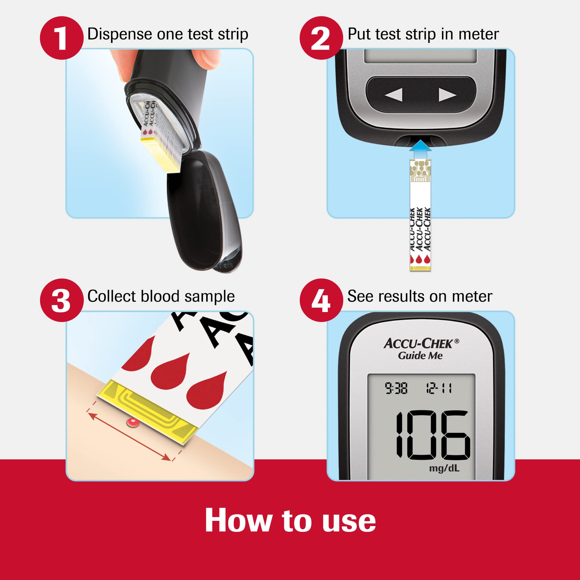 Accu-Chek Softclix Glucose Monitor Kit for Diabetic Blood Sugar Testing: Guide Me Meter, Softclix Lancing Device & 110 Lancets,