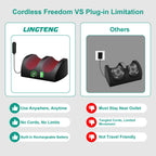 LINGTENG Rechargeable Foot Massager with Heat, Cordless Shiatsu Foot Massager for Cord Remote Control, Heated Massage with Rolle