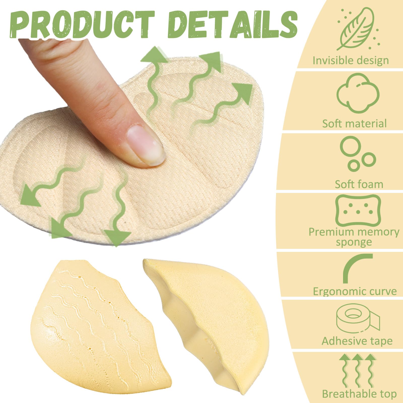 Cuffbow 8pcs Shoe Filler and Heel Pad Set Toe Cushion Fillers for Too Big Shoes Heel Cushions for Women Toe Inserts Size Reducer