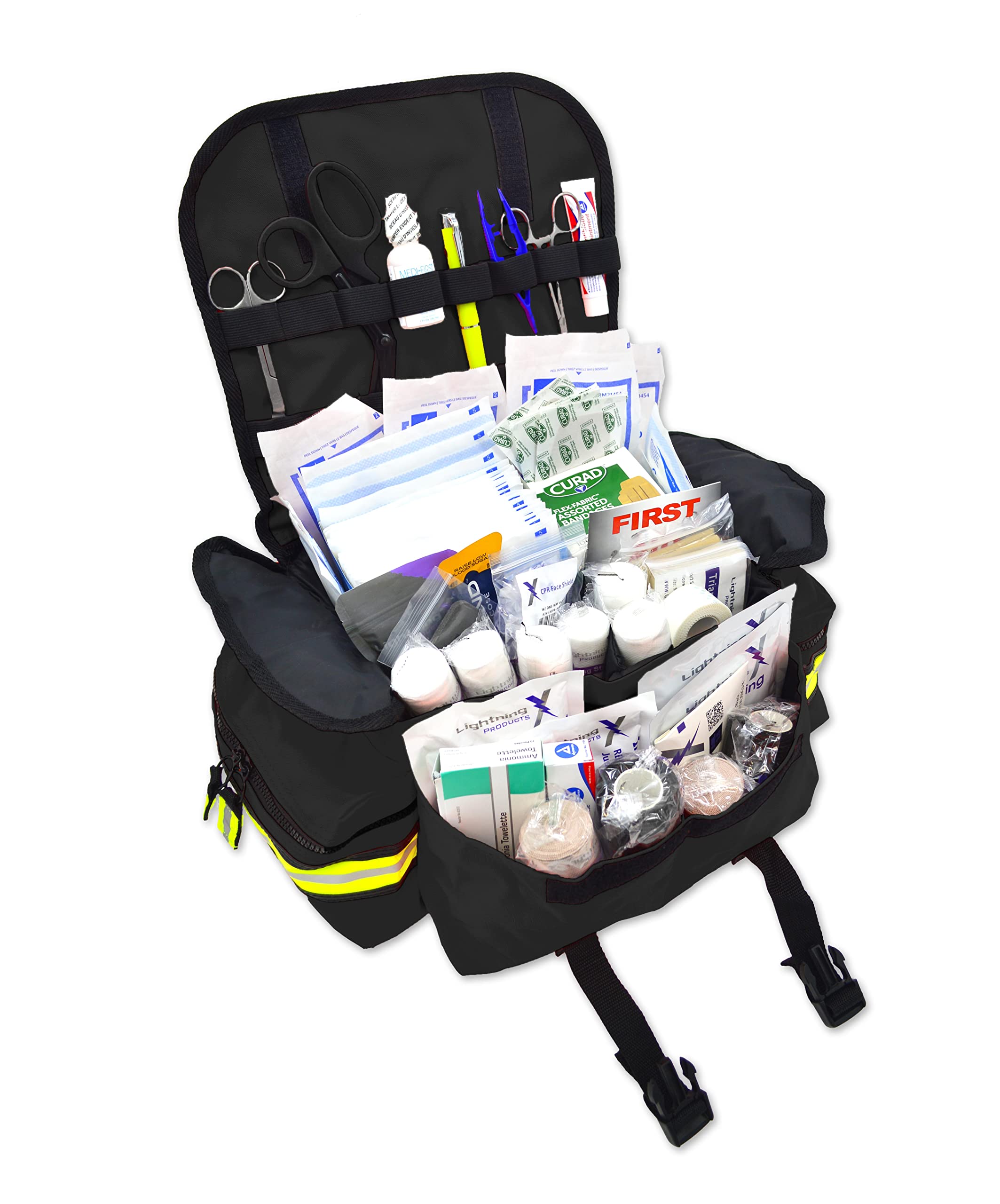 Lightning X Small Medic First Responder EMT Trauma Bag Stocked First Aid Trauma Fill Kit A Stealth Black
