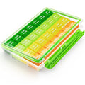 AUVON Monthly Pill Organizer Moistureproof, Large 28 Days Pill Case with Removable 4 Weeks Pill Box Rows, Travel-Friendly Pill C