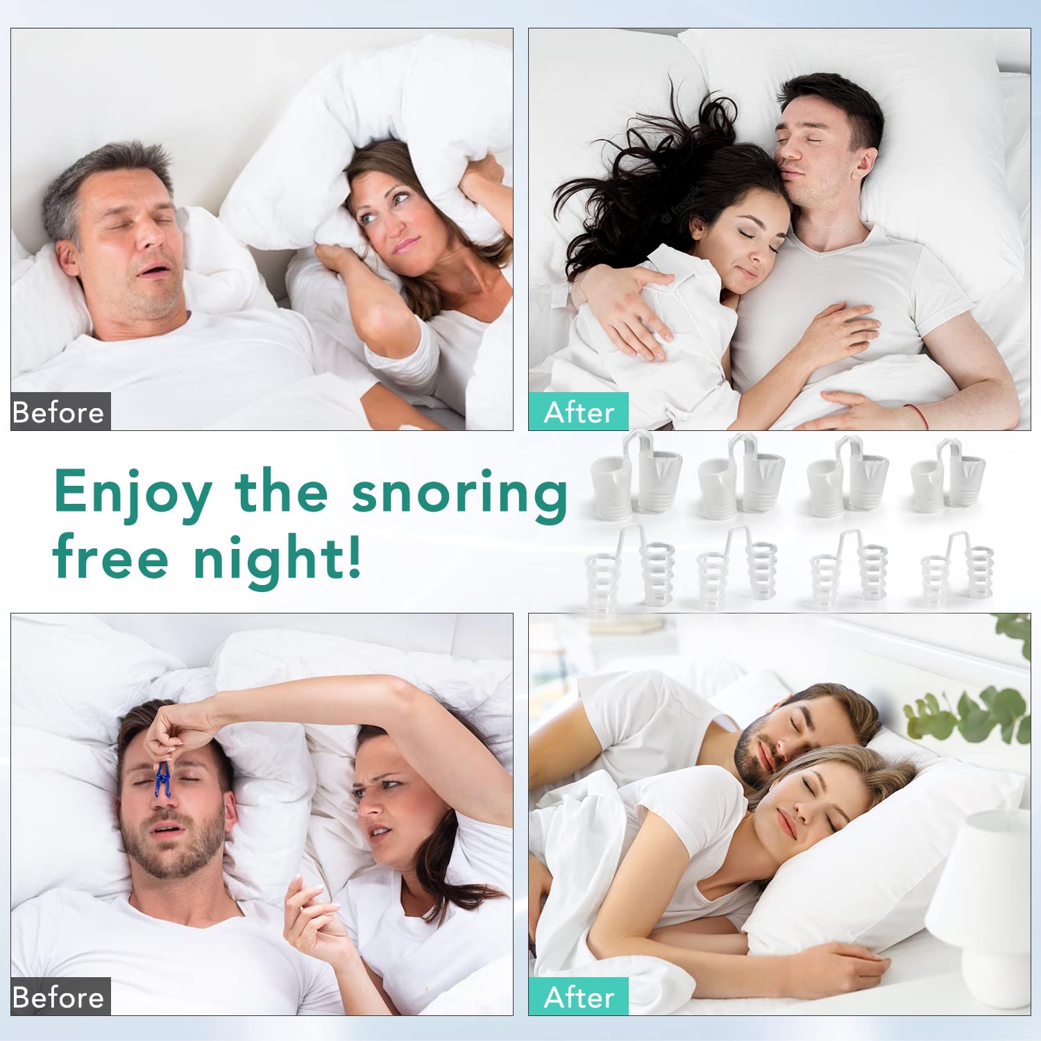 Anti Snoring Nose Vent Nasal Cones Nasal Dilator to Stop Snoring Effective Snore Stopper Anti Snoring Devices Easy to Use Snorin