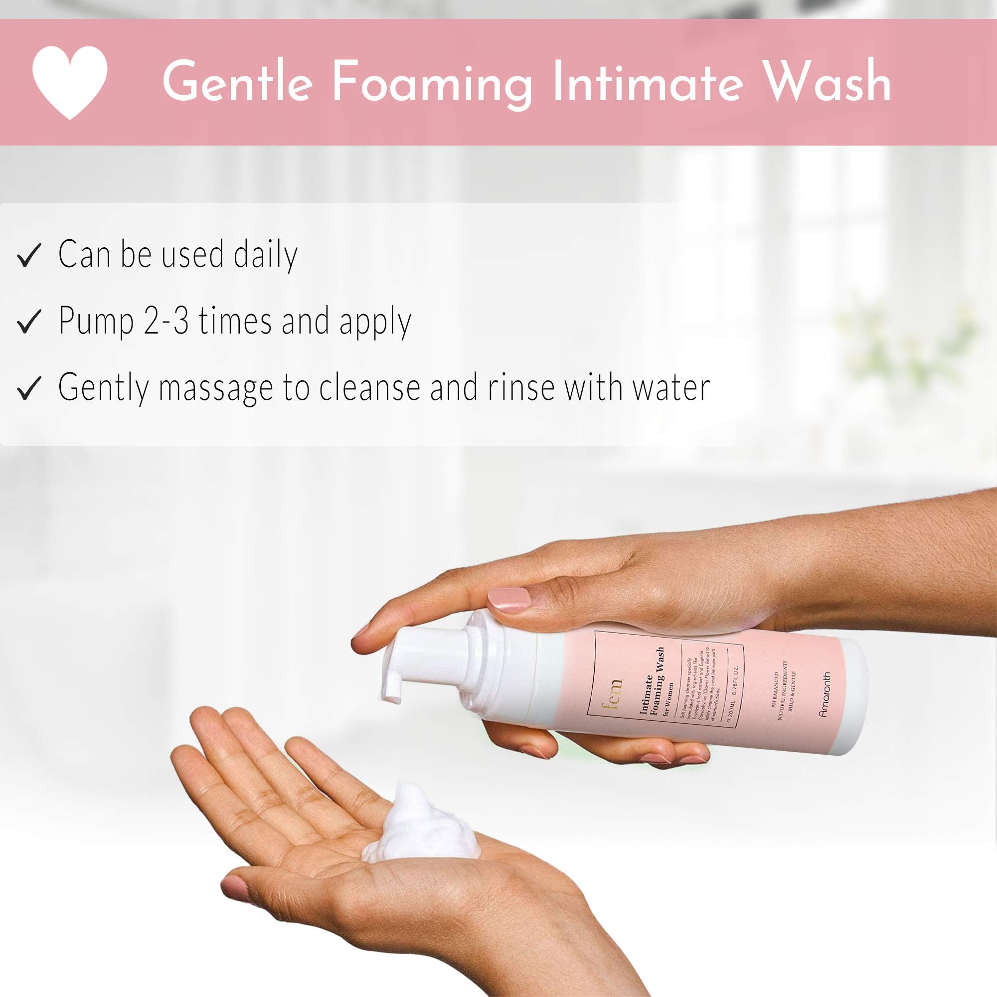 fem pH Balance Intimate Wash for Women, Feminine Wash for Sensitive Skin, Gentle Cleanser for Daily Use, Helps Eliminate Irritat