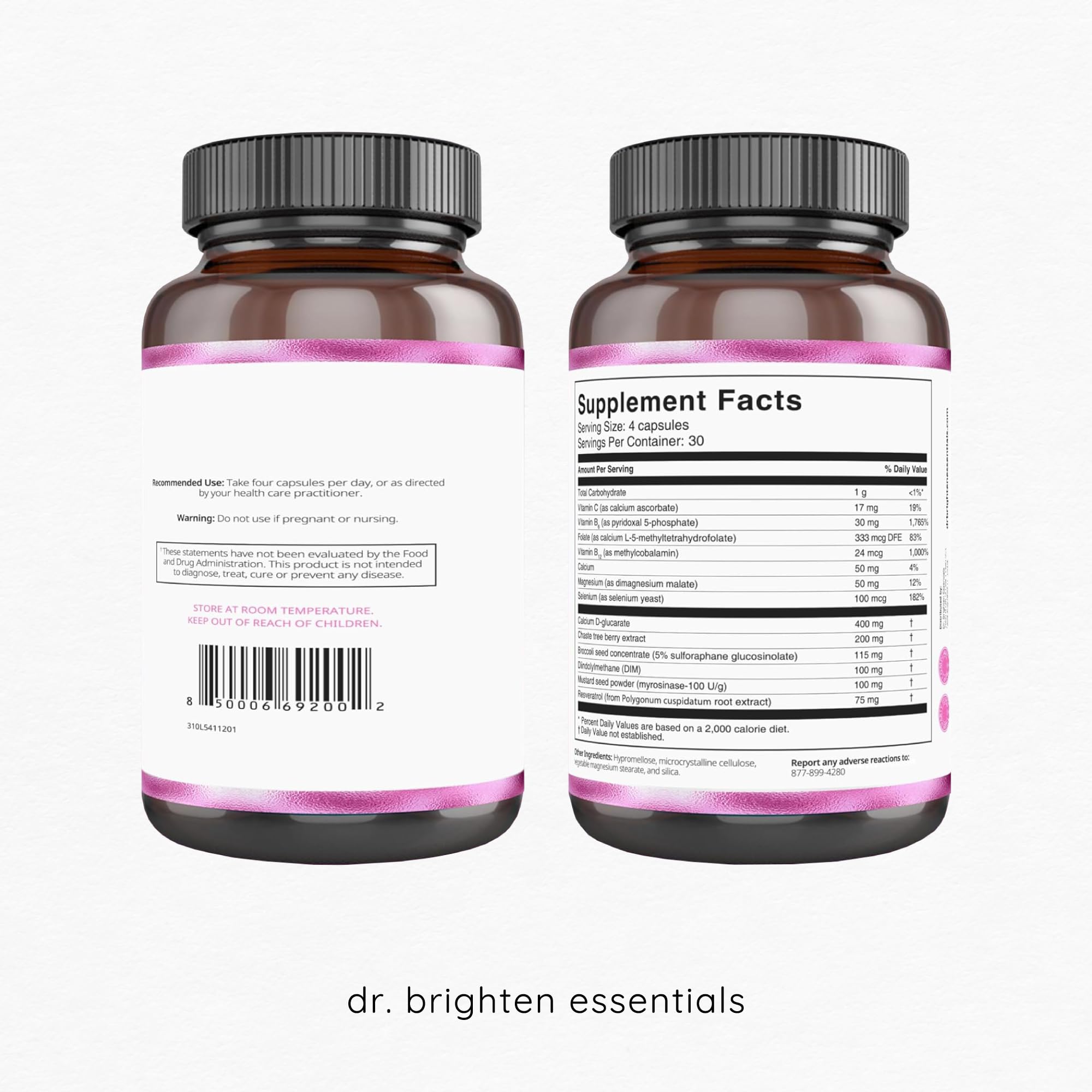 Dr. Brighten Balance - Hormone Balance for Women with Chasteberry and DIM - Targets Hormonal Acne, Period Issues, & PMS - Vegan,