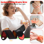Red Light Therapy Wrist Heating Pad, 36 LED Beads & 3000mAh Battery, Cordless Rechargeable Heated Wrist Wrap with Vibration, 3 H