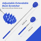 HEYAXA Telescoping Back Scratcher with 3Pcs Detachable Heads, Gifts for Christmas, Stocking Stuffers Birthday Gifts for Men, Wom