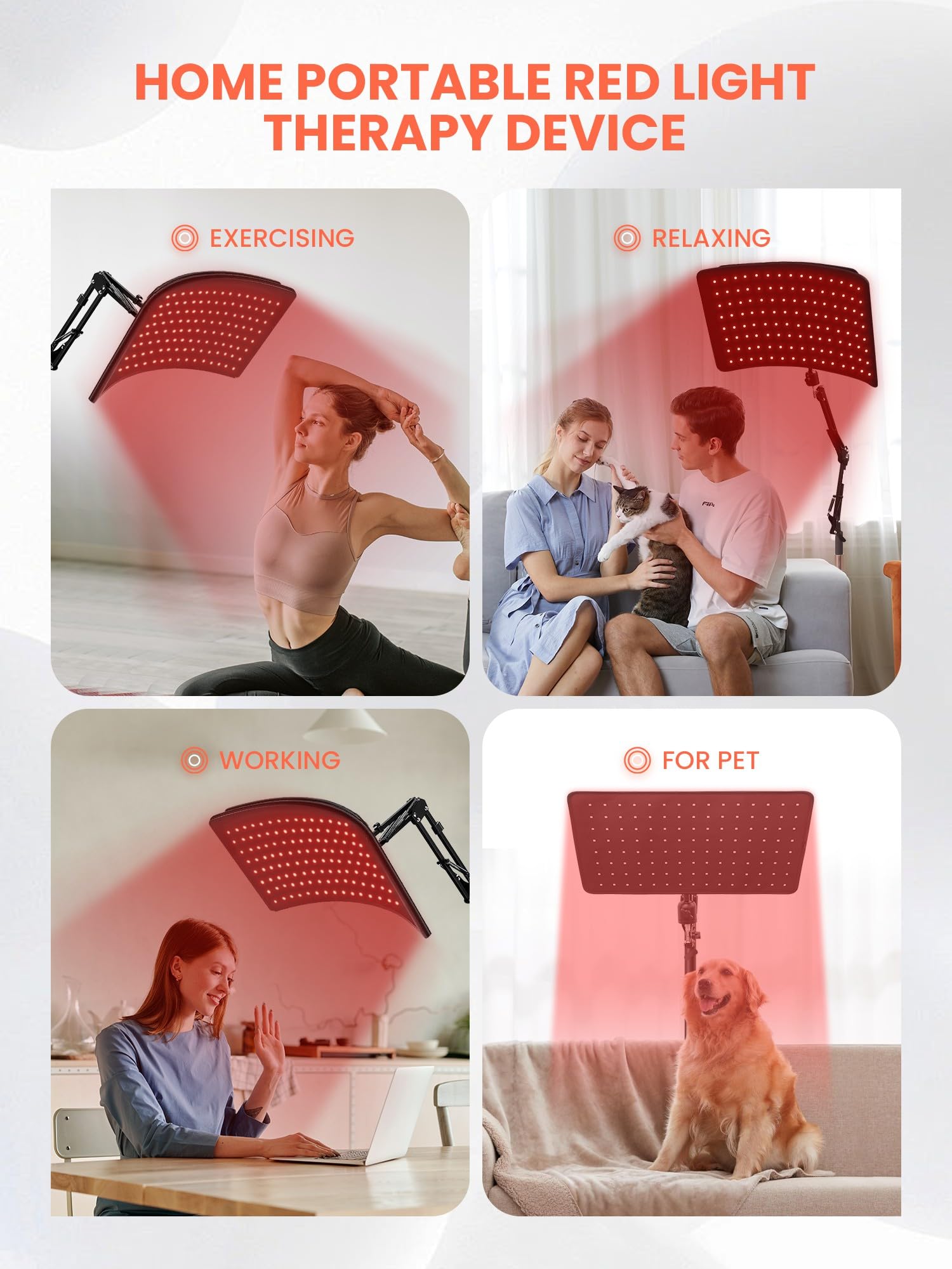 Red Light Therapy for Body and Face, 2 in 1 Removable Red Light Panel Red Infrared Light Therapy Lamp with Stand 660nm & 850nm R