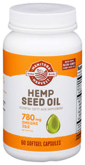 Manitoba Harvest Hemp Seed Oil Softgels, 2,475mg of Plant Based Omegas 3,6 & 9 per serving including GLA, Fish Oil Alternative, 