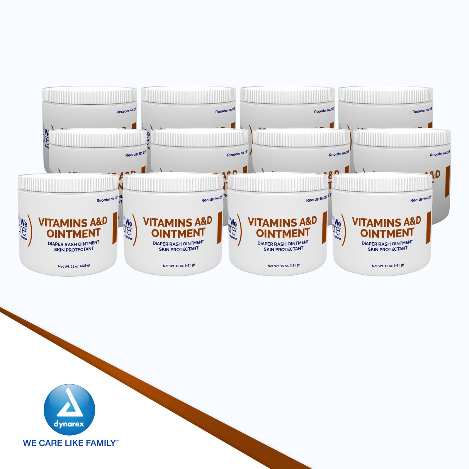 Dynarex Vitamins A & D Ointment, Ointment with Vitamin A and Vitamin D Helps Prevent & Treat Skin Irritation, Diaper Rash, White