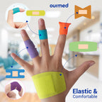 Ourmed Flexible Fabric Bandages with Non-Stick Pad, Latex Free, Rainbow Colors Adhesive Bandage First Aid Wound Care for Cuts, S