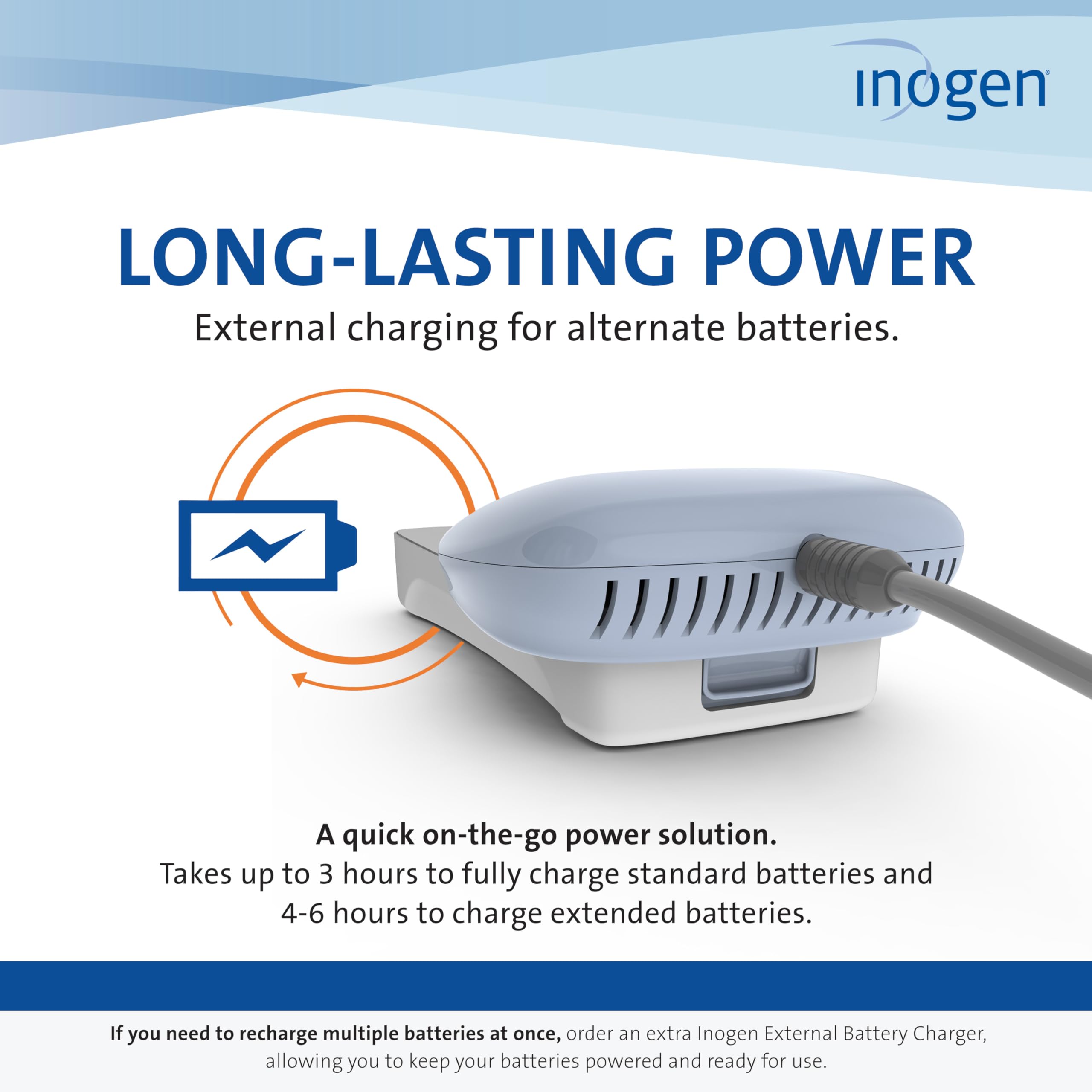 Inogen - External Battery Charger for Inogen One G5/Inogen Rove 6 - 0.12 lbs. and 3.13 in. W x 2.75 in. L x 1 in. H