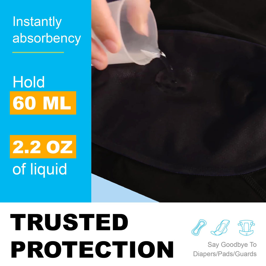 IRISMORII Incontinence Underwear for Men Washable Urinary Leak Proof Absorbent Boxer Brief Male Bladder Leakage Protection 3 Pac