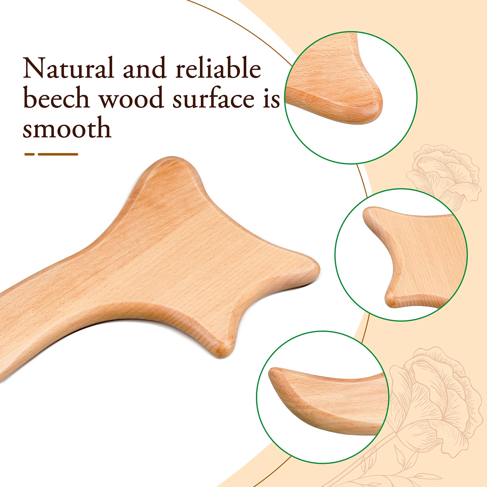 Nuanchu Maderoterapia kit Wooden Massage Tool Wooden Lymphatic Drainage Tool Lymphatic Drainage Tool Lymphatic Drainage Body Too