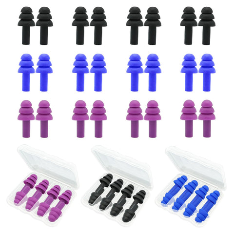 Ear Plugs for Sleeping,12 Pair Earplugs Noise Canceling Soft Silicone Ear Plug Reusable Earplugs for Sleep,Concert,Swimming,Stud