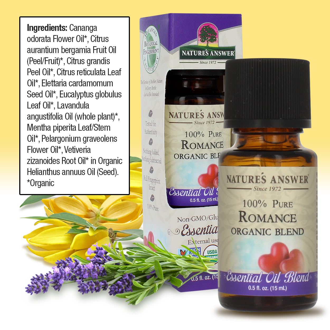 Natures Answer 100% Pure Organic Essential Oil Blend, 0.5-Ounce, Romance