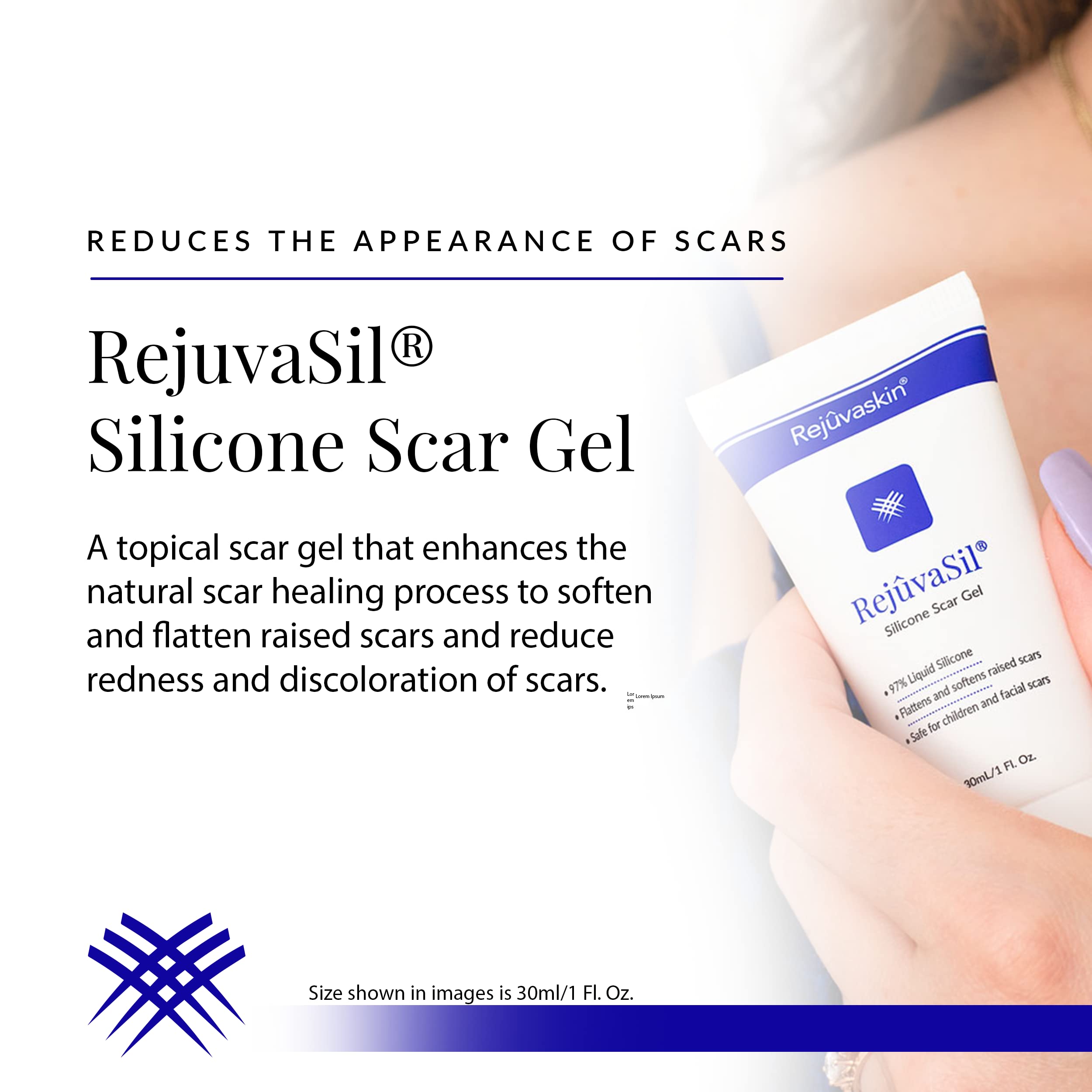 Rejuvaskin Rejuvasil Silicone Scar Gel - Scar Treatment for Surgical Scars for Face, Body, Burn, Keloids, and Acne Scar - Silico