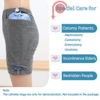 Incontinence Care Trousers, Catheter Underwear for Elderly with Double Pockets, Urinate Drainage Bag Pants for Catheter Nephrost