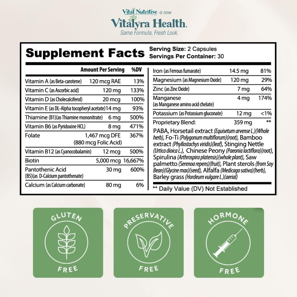 Vitalyra Biotin & B-Complex Hair Vitamins - Hair, Skin & Nails Supplement