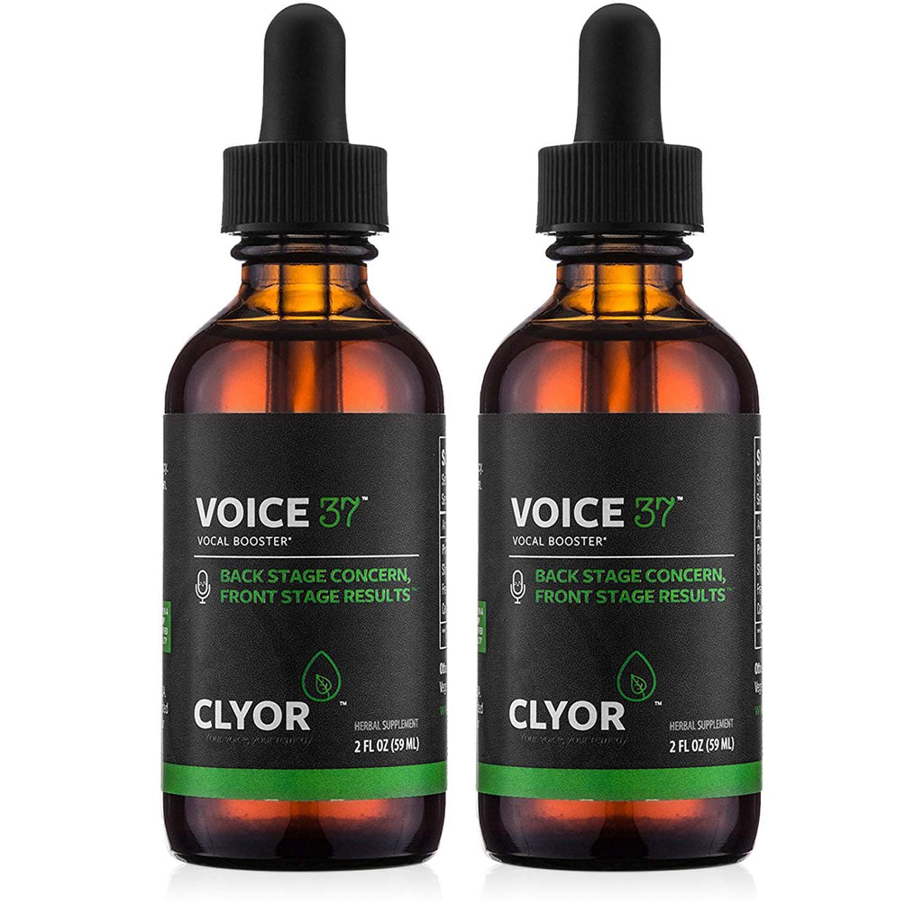 CLYOR Voice37 - Singers Voice Remedy - 2 Pack All Natural Herbal Vocal Booster Formula to Lubricate Soothe and Relieve Hoarsenes