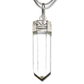 Zenergy Gems CHARGED Faceted Natural Amplifier Clear Quartz Crystal Perfect Pendant + 20'' Silver Chain + Selenite Heart Chargin