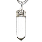 Zenergy Gems CHARGED Faceted Natural Amplifier Clear Quartz Crystal Perfect Pendant + 20'' Silver Chain + Selenite Heart Chargin