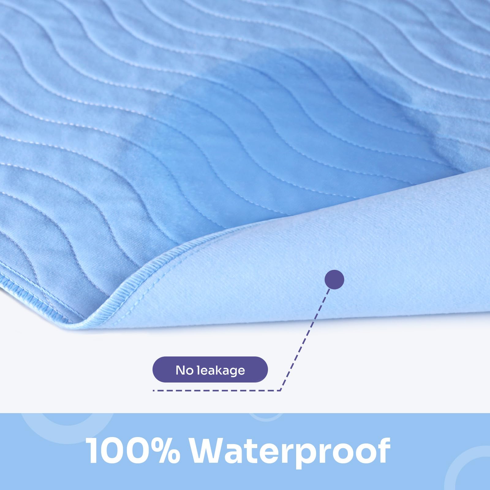 Conkote? Washable Underpads, 34 x 36 (Pack of 4), Waterproof Protective Pad for Bed, Couch, Sofa, Floor, Reusable Bedwetting Inc