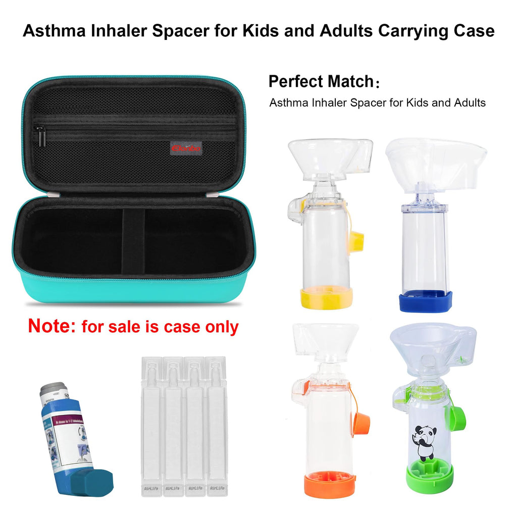 Elonbo Carrying Case for Asthma Inhaler, Inhaler Spacer for Kids and Adults, Masks, Inhaler Holder Asthma Travel Organize Bag, P