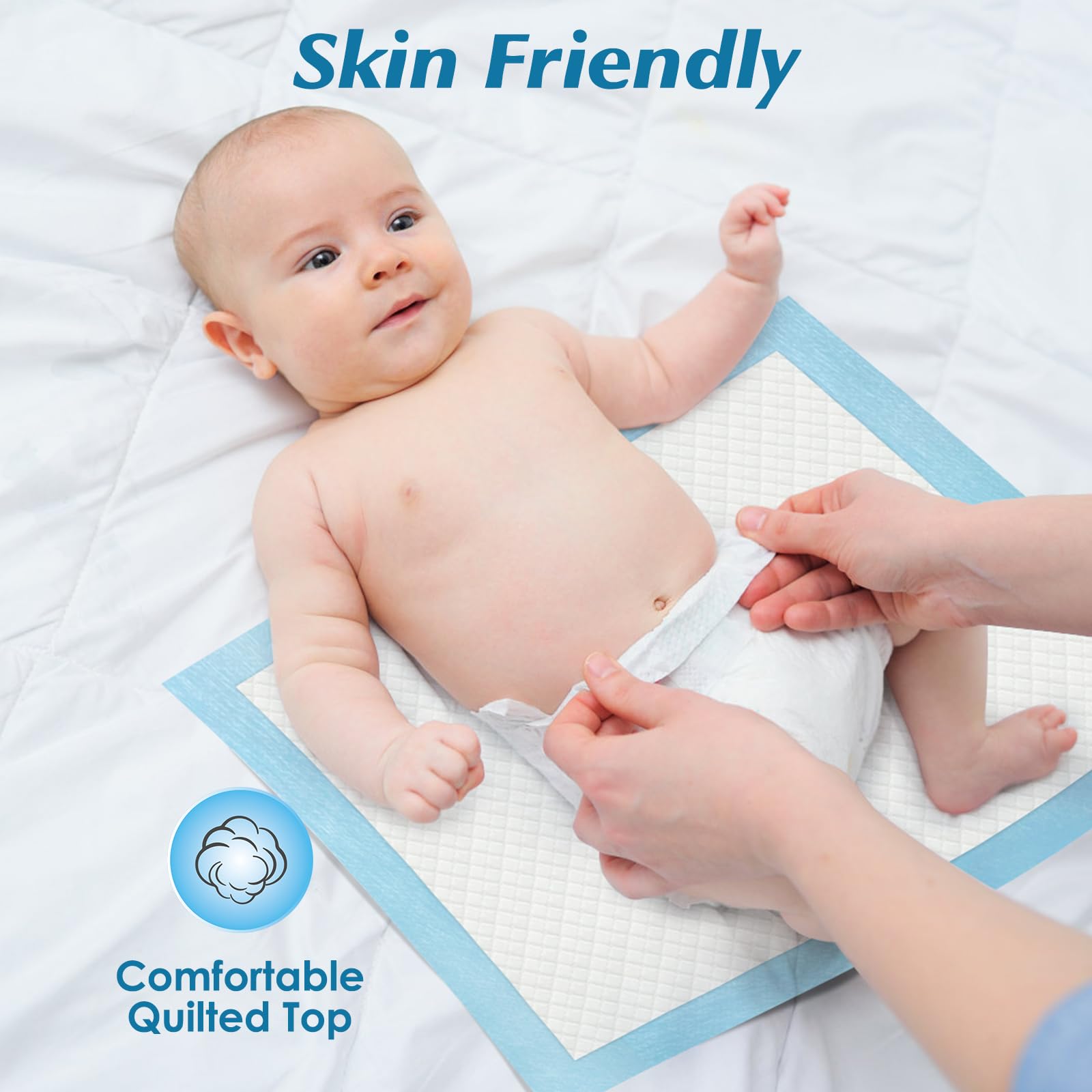 50 Count Super Absorbency Disposable Underpads, Leakproof Quick Drying Disposable Pads for Baby, Puppy and Adults, Disposable Ch