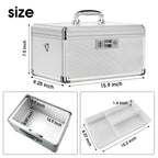 ZORVIDSON Medicine Lock Box, First Aid Kit Medication Storage Box with Lock, Layered Aluminum Daily Medicine Box with Key Family