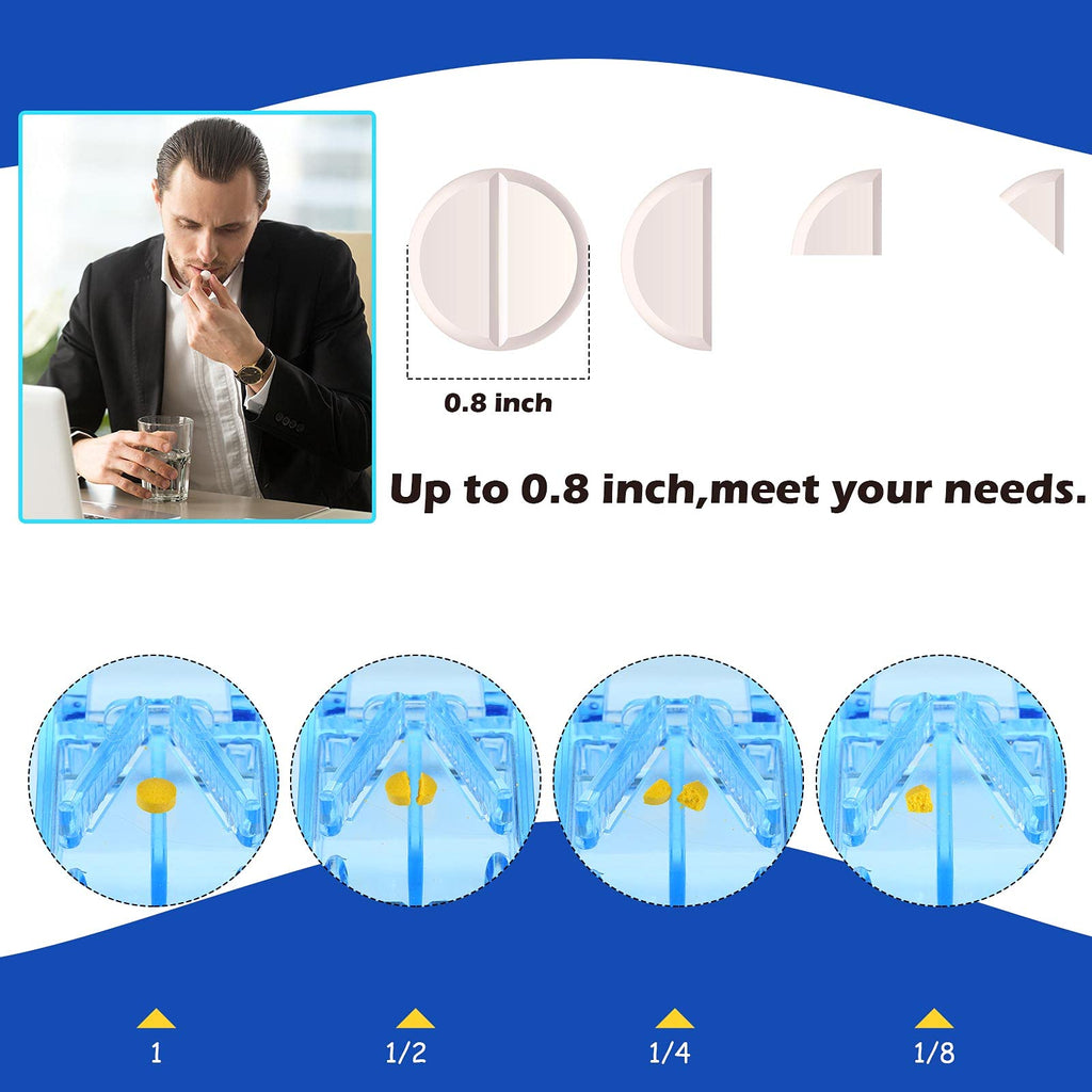 Nuanchu 18 Pieces Pill Cutter Portable Medicine Holder with Stainless Steel Blade Easy Cut for Cutting Pills Tablet in Half for